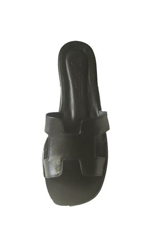 Handmade black Capri sandals Da Costanzo | 2508NERO